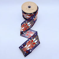 Navy Ribbon Linen Traditional Nutcracker 2.5