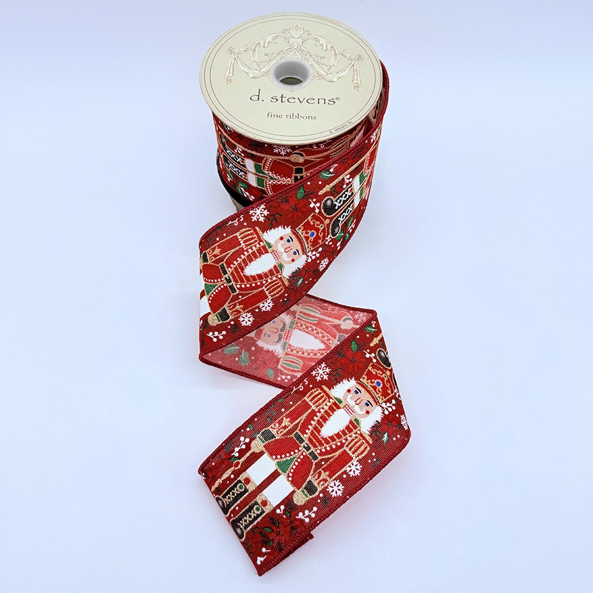 Burgundy Ribbon Linen Traditional Nutcracker 2.5" x 10 Yds