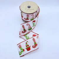 Jester Stockings Hats Satin Glitter White Red Lime Ribbon