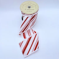 Red White Satin Glitter Ribbon 4 Inch x 10 Yards