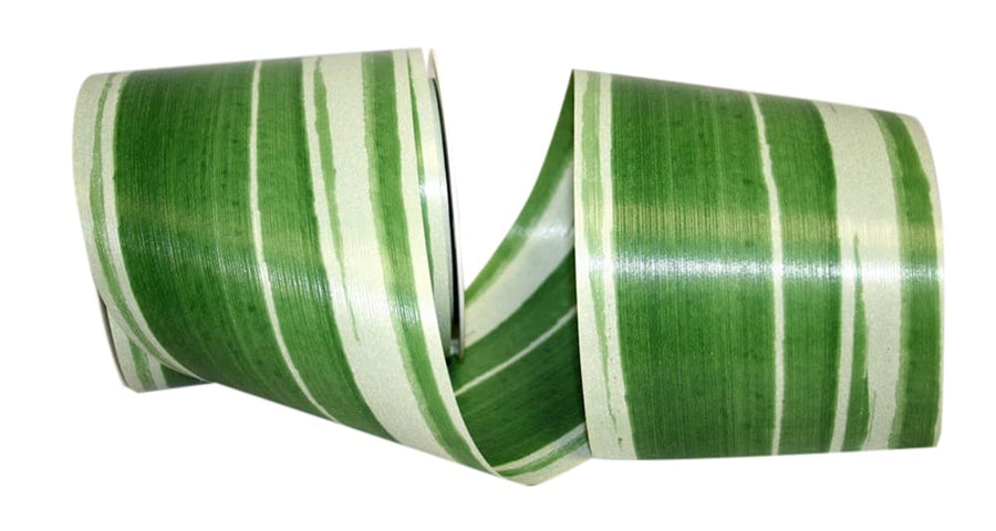 Aspidistra Leaf Ribbon Green 4 Inch for Wreaths and Bows