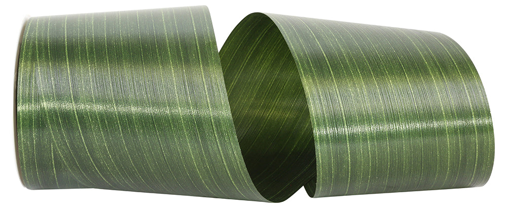 Aspidistra Leaf Decor Ribbon 4 Inch Hunter 25 Yards