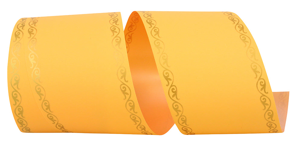 Orange 3 Inch Matte Printer Ribbon for Wreaths and Bows