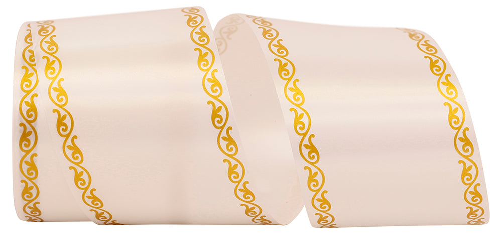 White 3 Inch Shiny Printer Ribbon for Wreaths and Bows