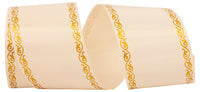 Ivory 3 Inch Shiny Printer Ribbon for Ceremony Wreaths