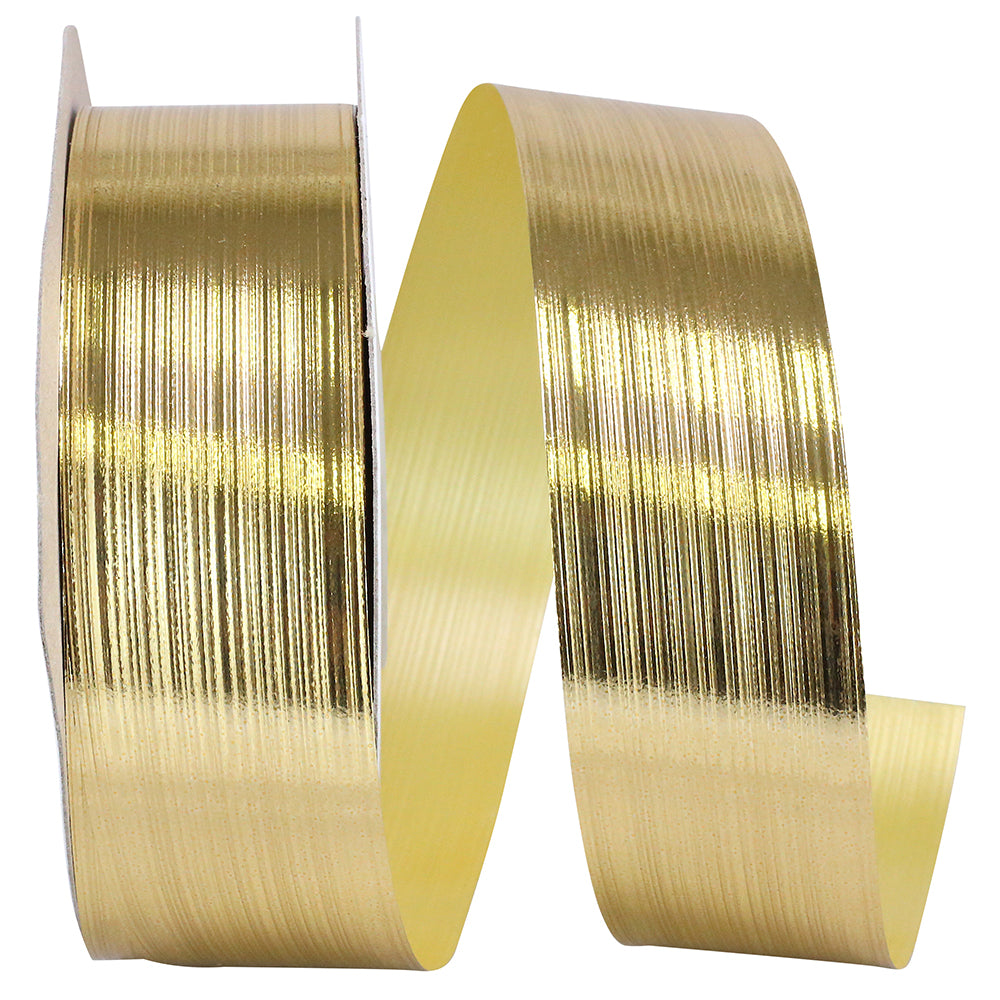 Gold 1-1/4 Inch Embossed Metallic Ribbon for Wreaths