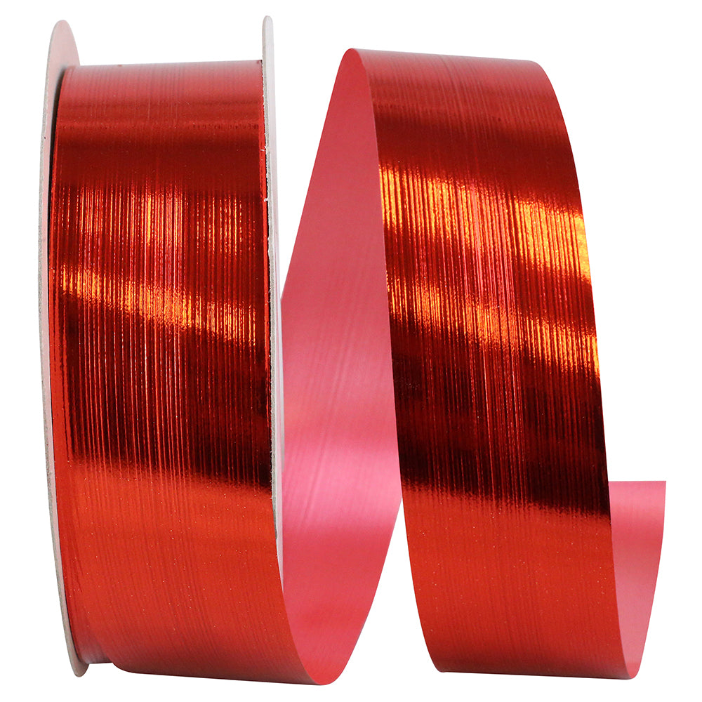 Red Embossed Metallic Ribbon 1-1/4 Inch for Wreaths