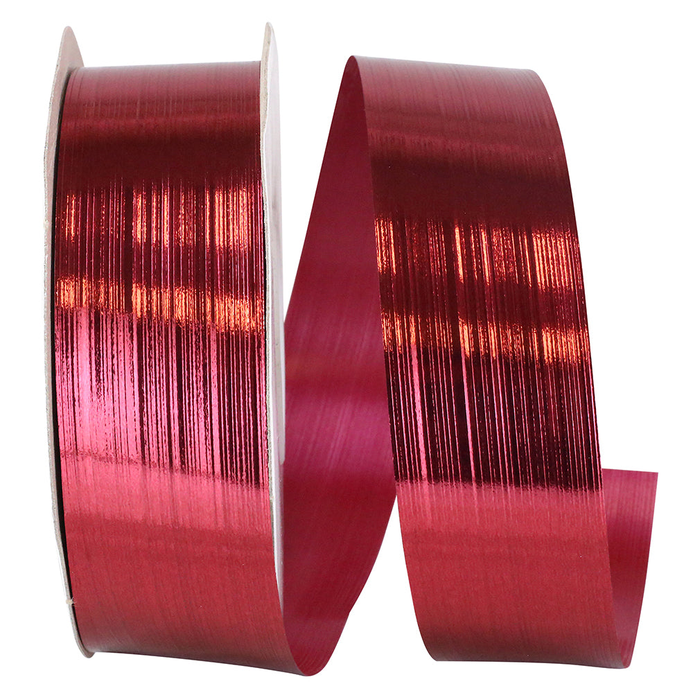 Wine Metallic Ribbon 1-1/4 Inch for Wreaths and Bows