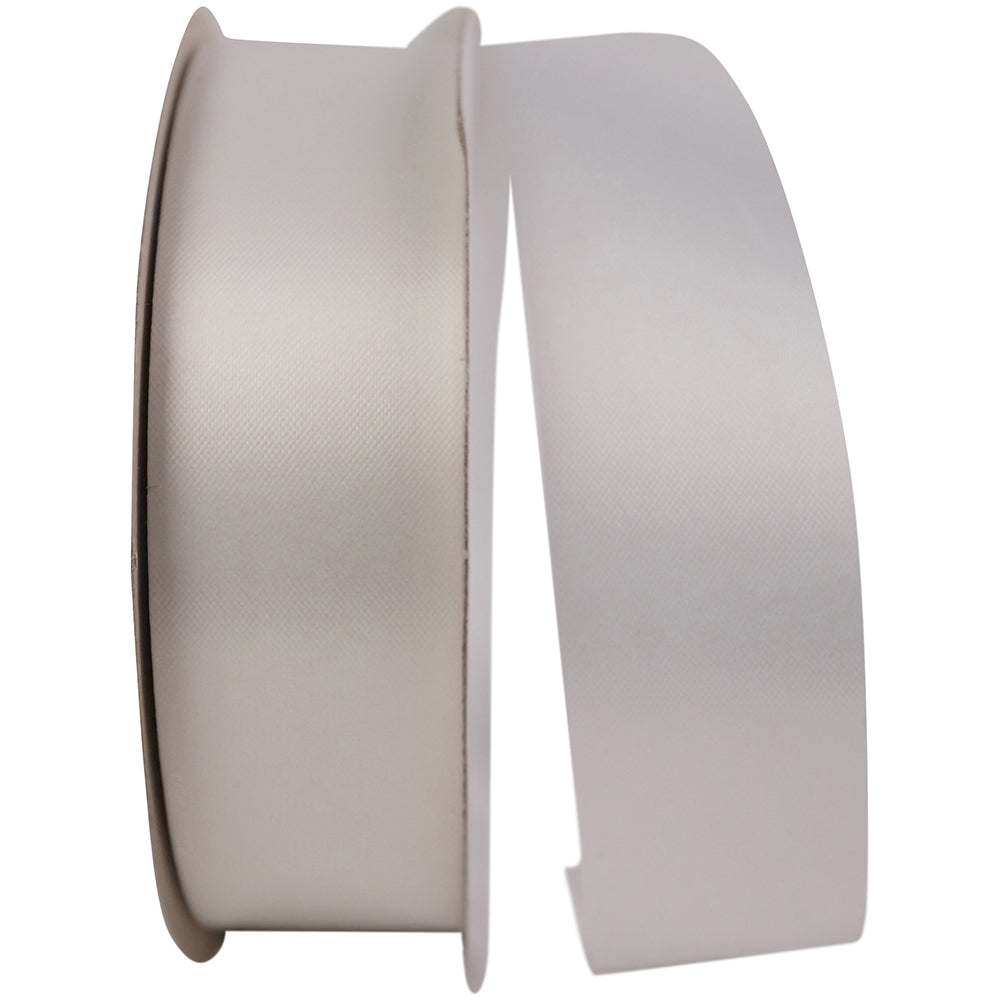 White Embossed Polypro Satin Finish Ribbon 1-3/8 Inch