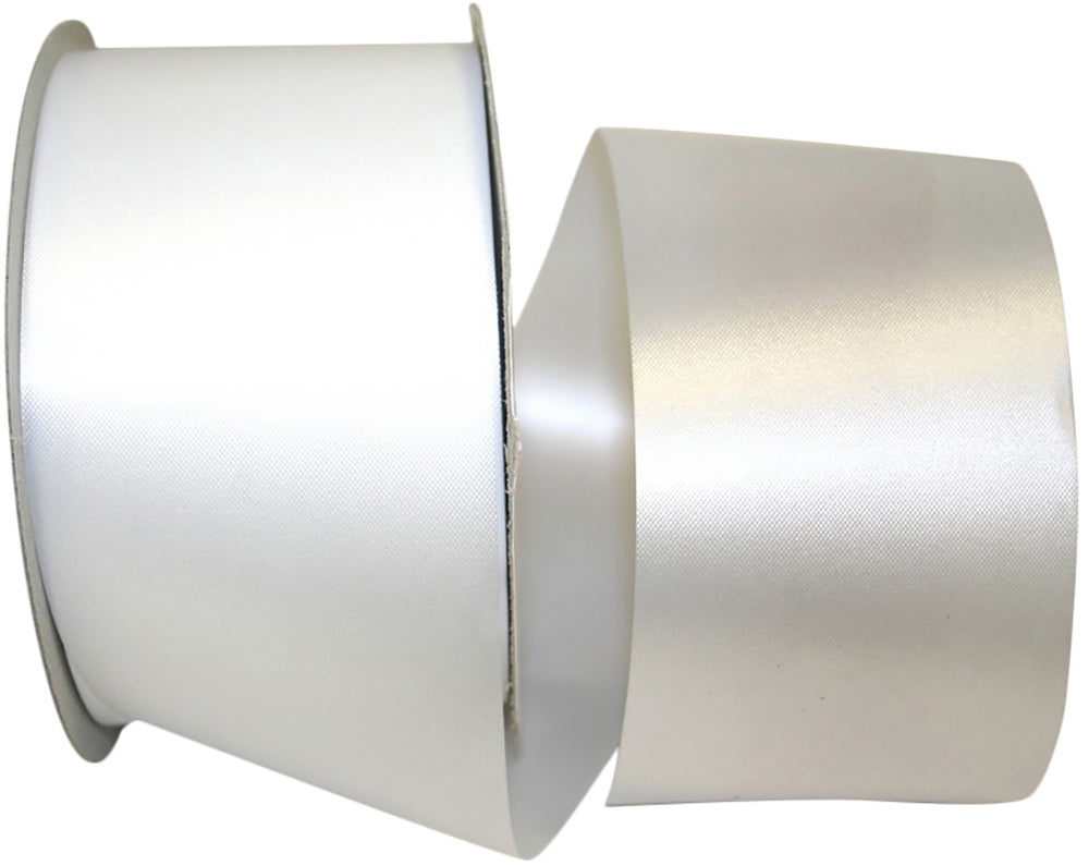 White 2-1/2 Inch Embossed Polypro Satin Finish Ribbon