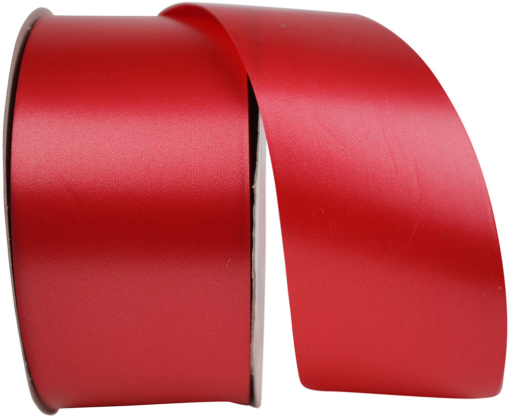 Red 2-1/2 Inch Polypro Florentine Satin Ribbon for Wreaths