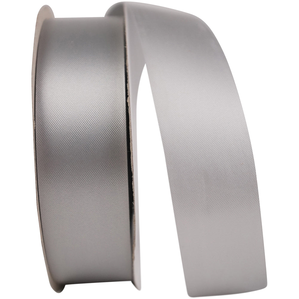 Silver 1-3/8 Inch Polypro Satin Finish Ribbon for Wreaths