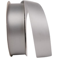Silver 1-3/8 Inch Polypro Satin Finish Ribbon for Wreaths