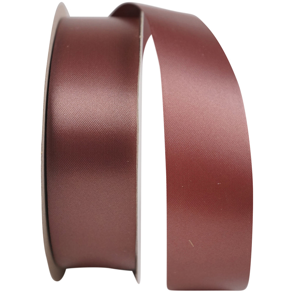 Brown Embossed Polypro Satin Finish Ribbon 1-3/8 Inch