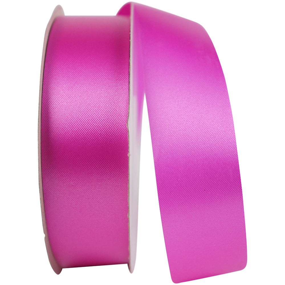 Fuchsia 1-3/8 Inch Polypro Satin Finish Ribbon for Wreaths