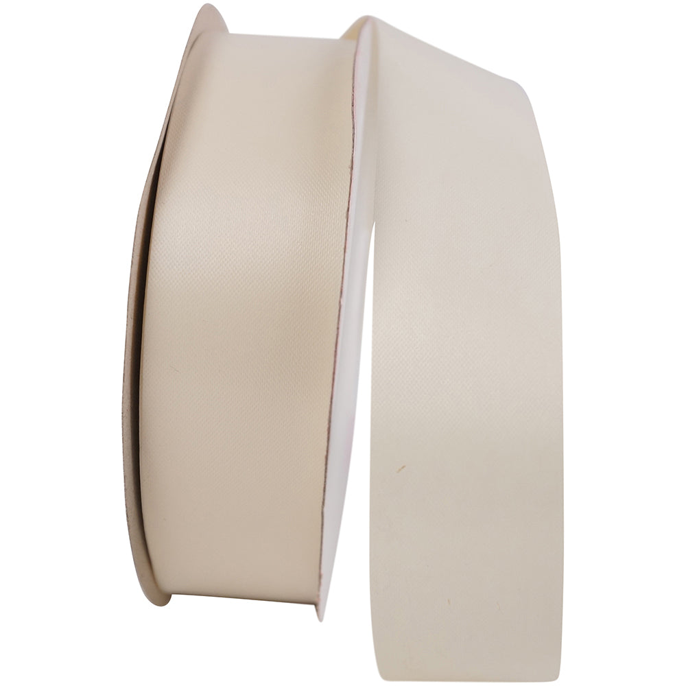 Ivory 1-3/8 Inch Polypro Florentine Satin Finish Ribbon