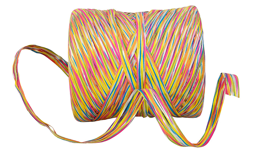 Rainbow Raffia 3/8 Inch Multi Color 200 Meters