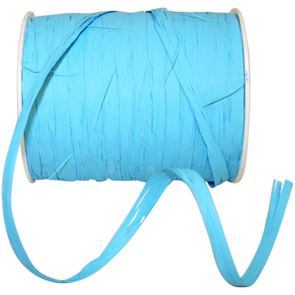 Turquoise Raffia Ribbon 3/8 Inch 100 Yards