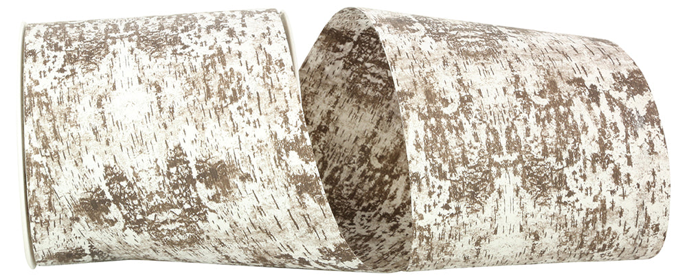 Birch Bark Ribbon 4 Inch White 25 Yards for Wreaths