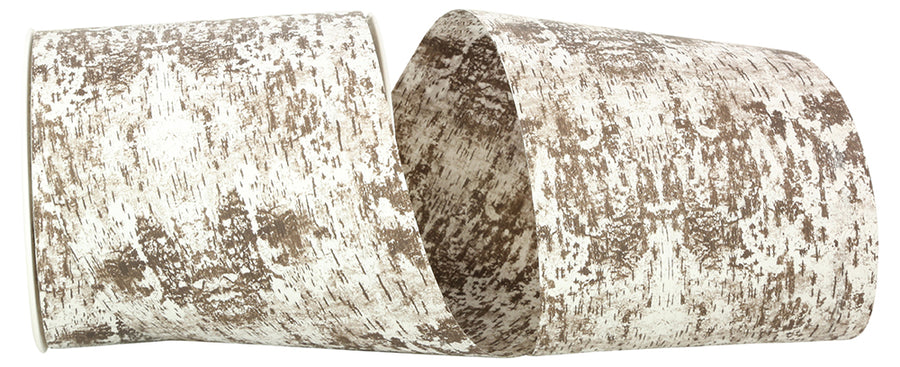 Birch Bark Ribbon 4 Inch White 25Yds for Wreaths