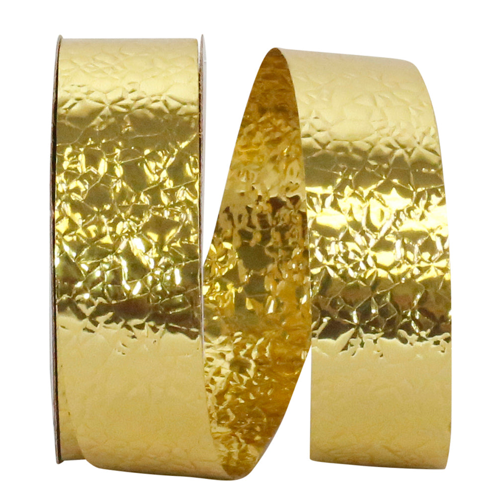 Gold 7 8 Inch Cracked Ice - Standard Weight - Ribbon for Wreaths & Bows