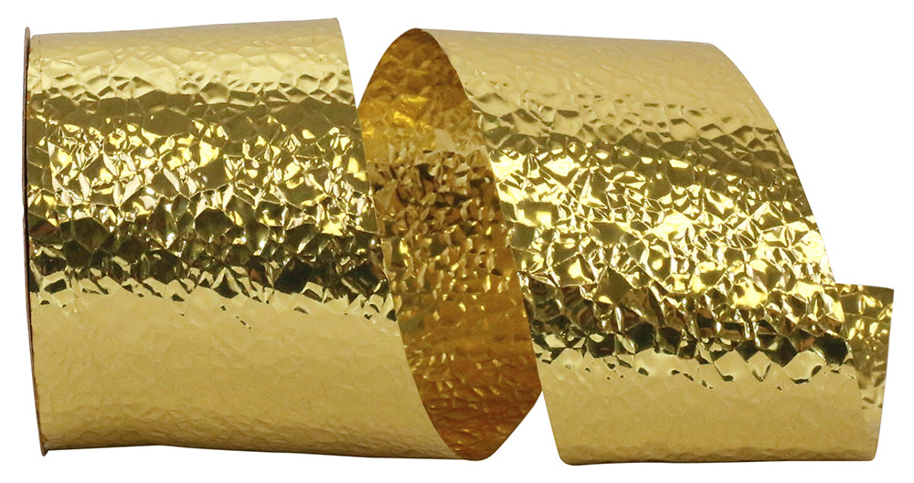 Gold 1-7 8 Inch Cracked Ice - Standard Weight - Ribbon for Wreaths & Bows