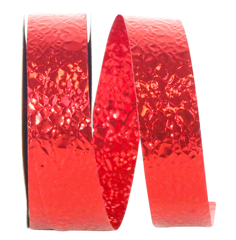 Red 7 8 Inch Cracked Ice - Standard Weight - Ribbon for Wreaths & Bows