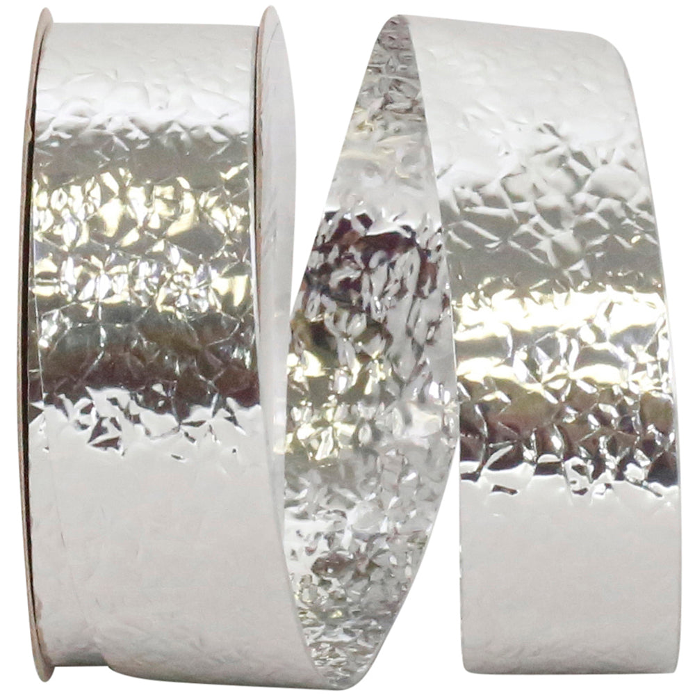Silver 7 8 Inch Cracked Ice - Standard Weight - Ribbon for Wreaths & Bows