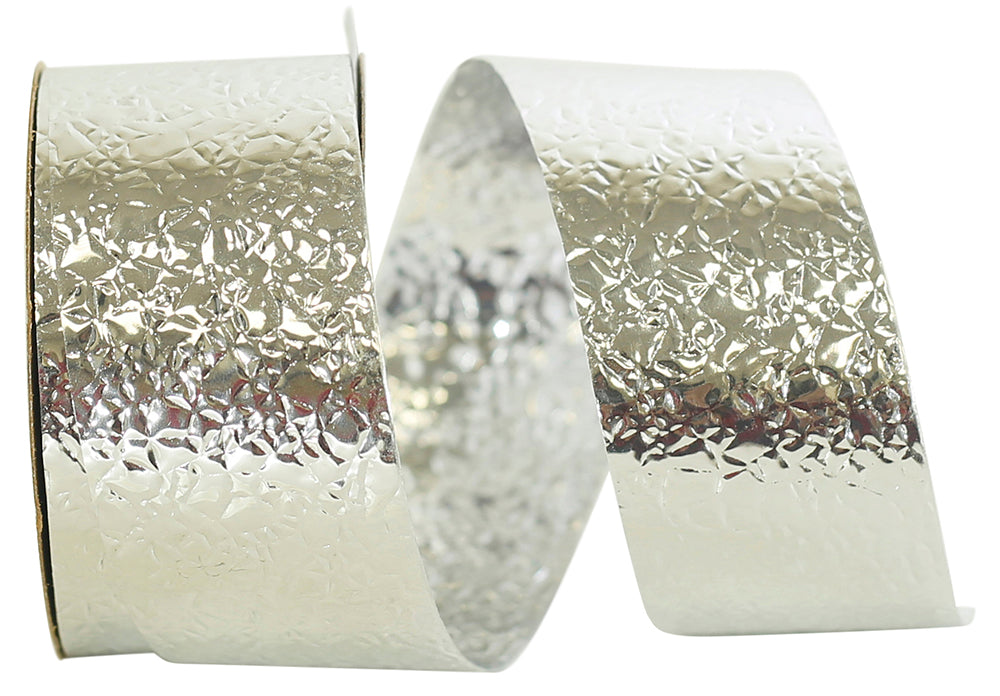 Silver 1-3 8 Inch Cracked Ice - Standard Weight - Ribbon for Wreaths & Bows