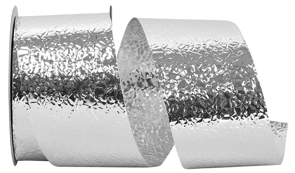 Silver 1-7 8 Inch Cracked Ice - Standard Weight - Ribbon for Wreaths & Bows