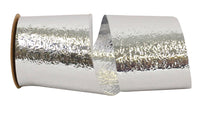 Silver 2-1 2 Inch Cracked Ice - Standard Weight - Ribbon for Wreaths & Bows