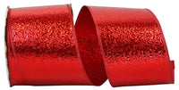 Red 4 Inch Heavyweight Cracked Ice Display Regal Wired Edge Ribbon for Wreaths & Bows