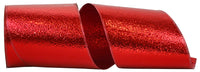 Red 6 Inch Heavyweight Cracked Ice Display Regal Wired Edge Ribbon for Wreaths & Bows