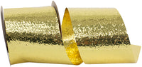 Gold 2-3 8 Inch Cracked Ice Display Heavyweight Unwired Ribbon for Wreaths & Bows