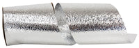 Silver 3-7 8 Inch Cracked Ice Display Heavyweight Unwired Ribbon for Wreaths & Bows
