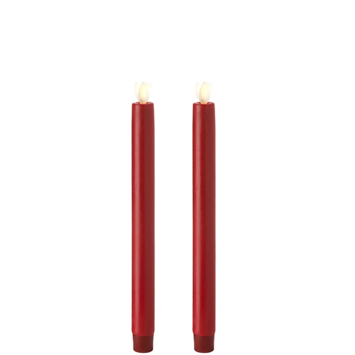 10" Moving Flame set/2 Red Taper Candles
