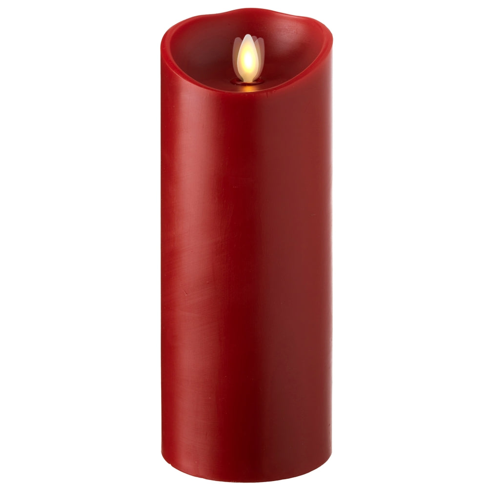 3.5" x 9" Moving Flame Red Pillar Candle