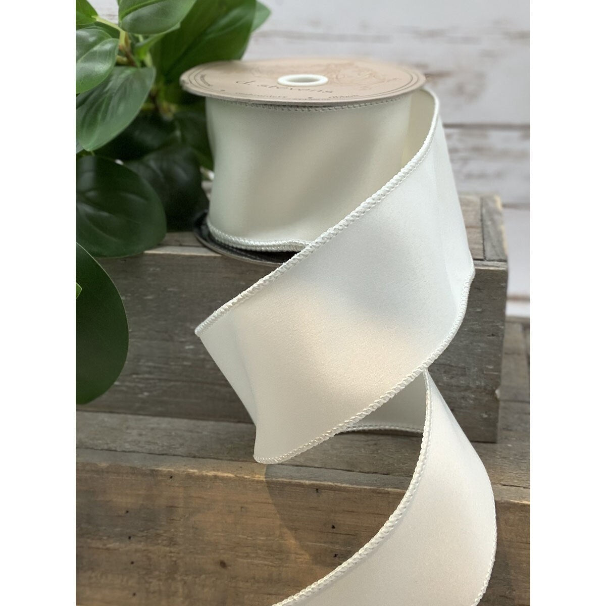 Off White Dull Satin Ribbon 2.5 Inch x 10 Yards