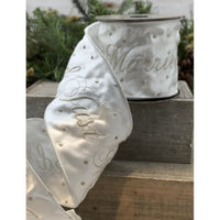 Just Married Off White Ribbon Dull Satin Silver 4
