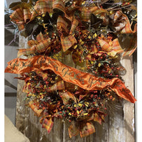 Give Thanks Pumpkin Ribbon Faux Dupion Embroidery 4