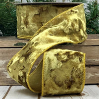 Mustard Crushed Velvet Ribbon 2.5 Inch x 10 Yards