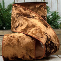 Rust Crushed Velvet Ribbon 4 Inch x 10 Yards