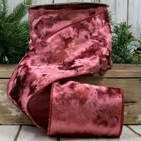 Cinnabar Crushed Velvet Ribbon 4 Inch x 10 Yards