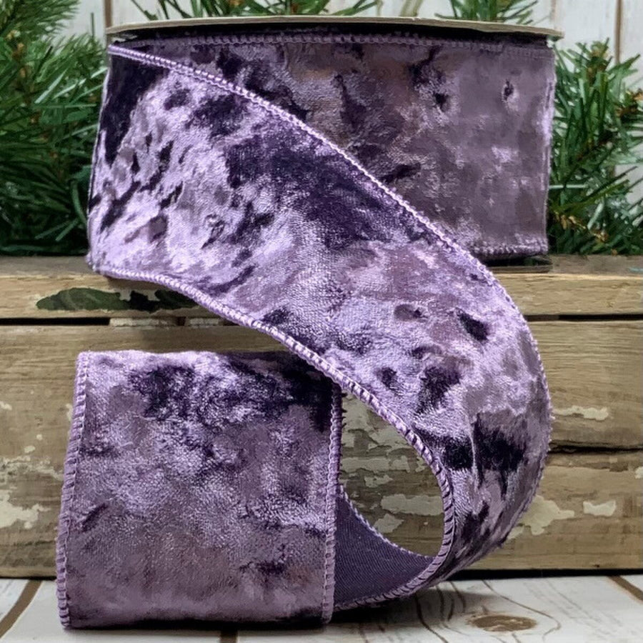 Eggplant Crushed Velvet Ribbon 2.5" x 10 Yds