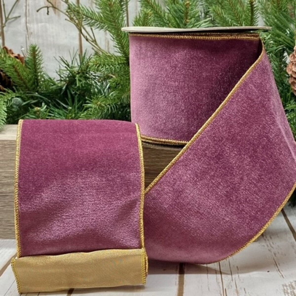 Purple Velvet Ribbon 4 Inch x 10 Yards