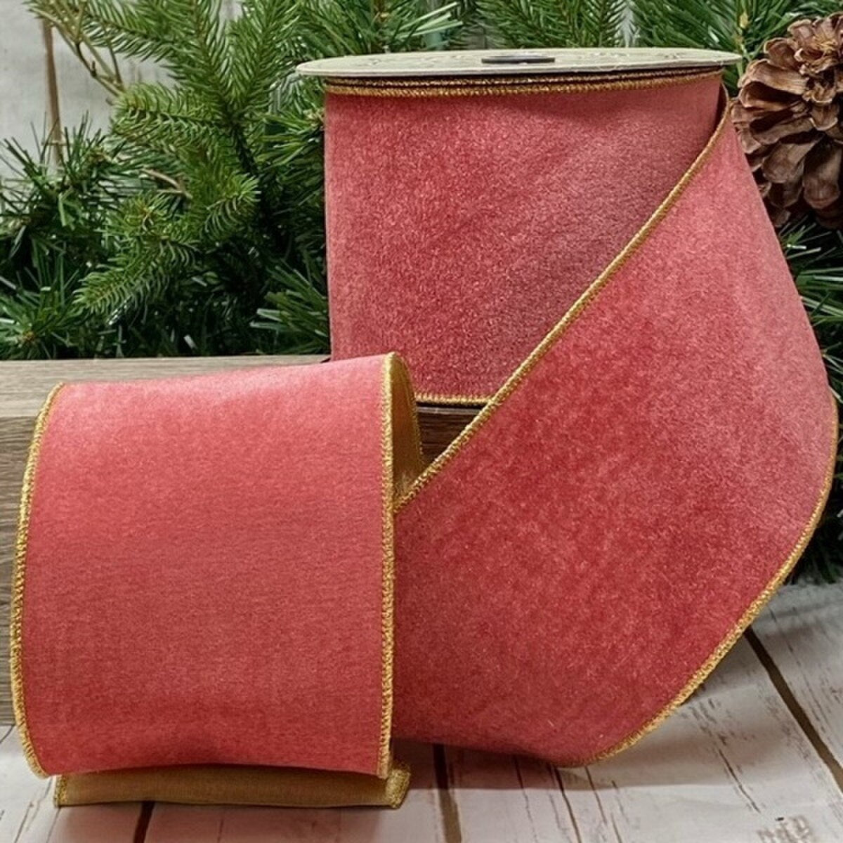 Velvet Pink Ribbon 4 Inch by 10 Yards