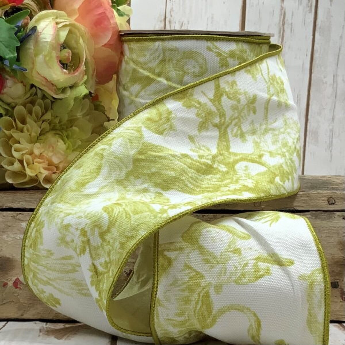 Sunny Lime Canvas Ribbon 4 Inch x 10 Yards