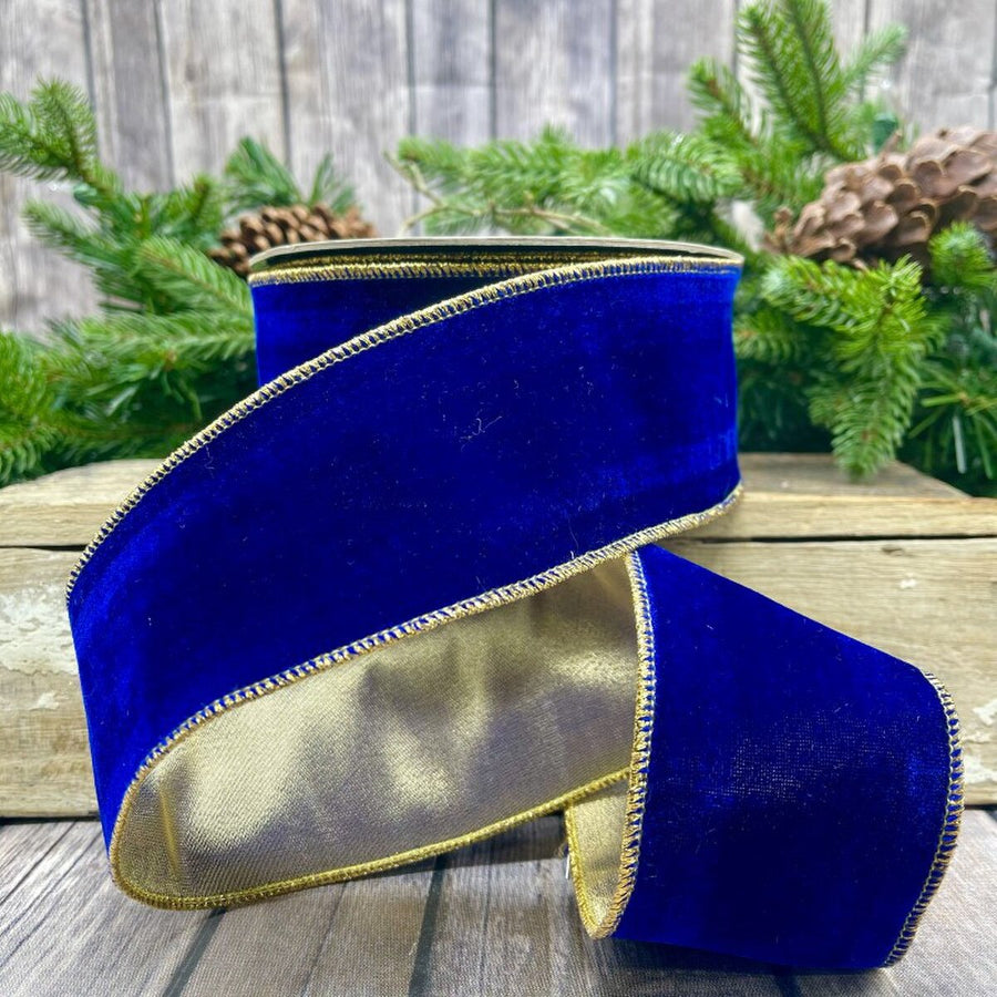 Royal Blue Velvet Ribbon 2.5 Inch x 10 Yards