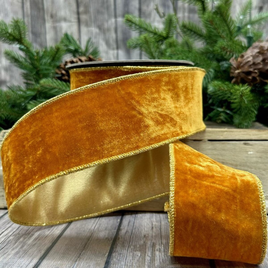Persimmon Velvet Ribbon 2.5 Inch x 10 Yards