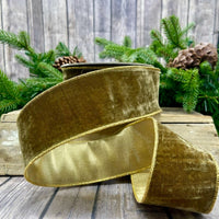 Velvet Metallic Back Bark Ribbon 2.5 Inch x 10 Yards